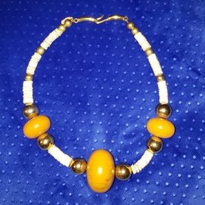 Vintage Judith Leiber shell and gold necklace